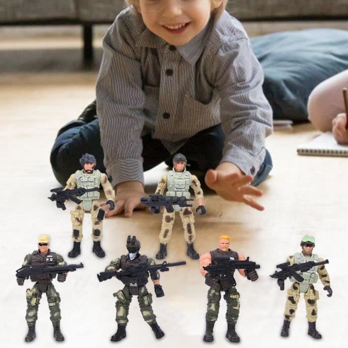 Jouet de modèle militaire 6pcs Modèles de Police Soldats Militaires Mobiles pour Parent-Enfant 111558