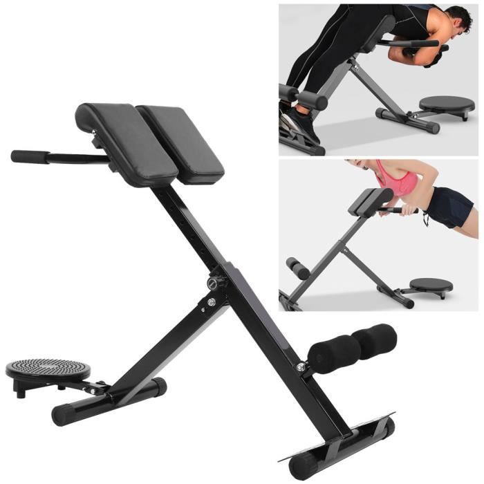 Banc de Musculation pour Dos - Pliable, Réglable en Hauteur - Appareil Hyper Extension, pour Abdominaux, Fitness -OLL