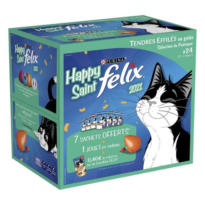 FELIX Tendres éffilés en gelée - Poissons 24x 100 g (17+7 offerts)