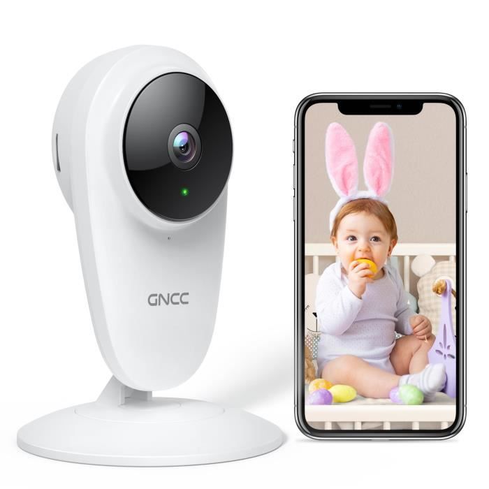 GNCC 2K Babyphone Vidéo Moniteur pour Bébé, 3MP Caméra de Surveillance Intérieur WiFi, Audio Bidirectionnel, Fonctionne avec Alexa