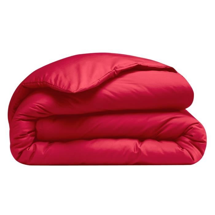 Housse de couette poly/coton Rouge 140x200cm