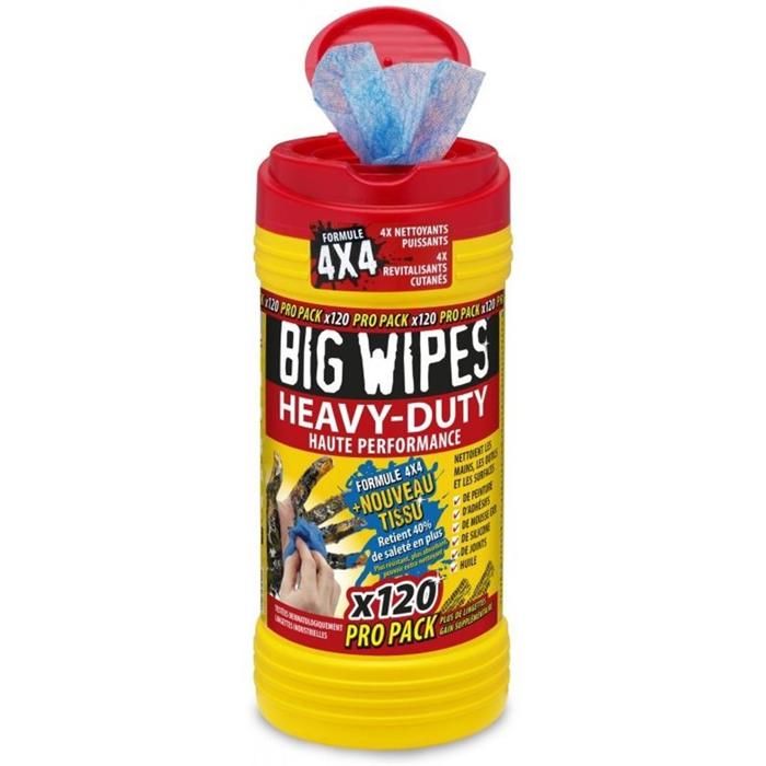 Bigwipes Boîtes de 120 Lingettes Heavy-Duty Big Wipes 4x4