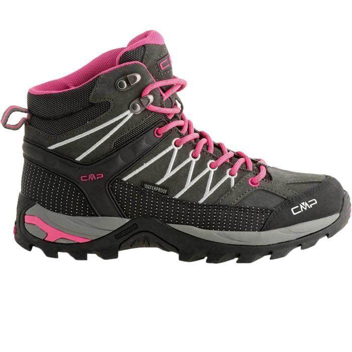 Bottes CMP Rigel Mid Waterproof gris fuchsia femme