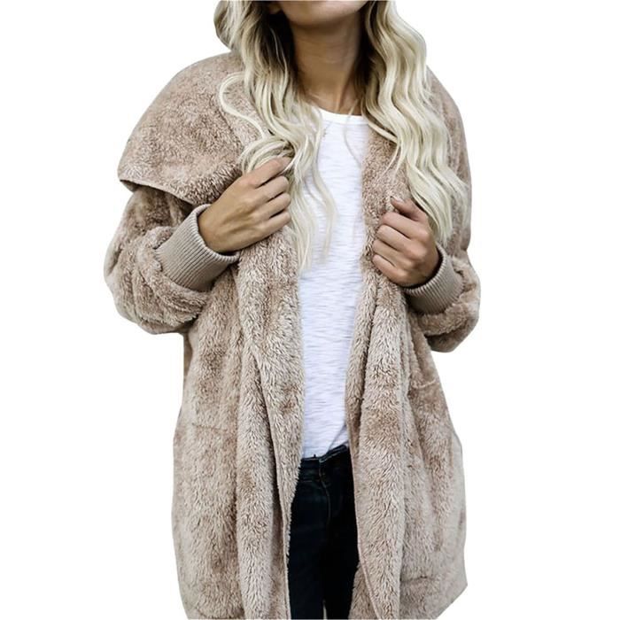 Cardigan Oversize À Capuche Et Poches Drapées Pour Femme brun