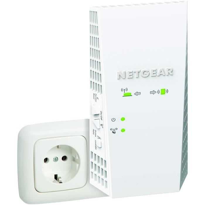 Netgear EX7300-100PES Répéteur Wifi (Amplificateur Wifi)  Mesh  2.2 Gigabit/s, compatible avec toutes les Box Internet