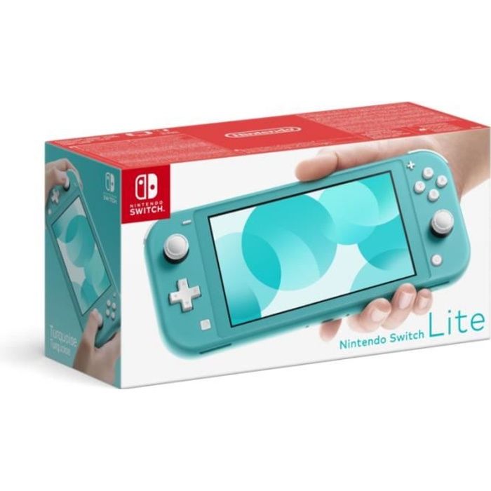 Console Switch Lite Nintendo Switch Lite Turquoise + Etui Bigben Pochette Souple pour Switch Lite + Accessoire Bigben Protectio