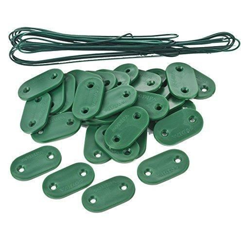 SODIPA Outillage , Plaquette de fixation vert (30 plaquettes + 4m20 de fil)