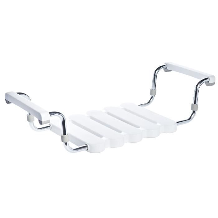RIDDER Siège de baignoire avec cadre poli Blanc A0040011