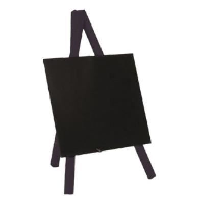 Securit® Mini tripod ardoise de table- Bois avec finition noir laqué - 24x15cm