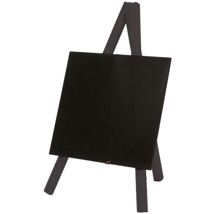Securit® Mini tripod ardoise de table- Bois avec finition noir laqué - 24x15cm