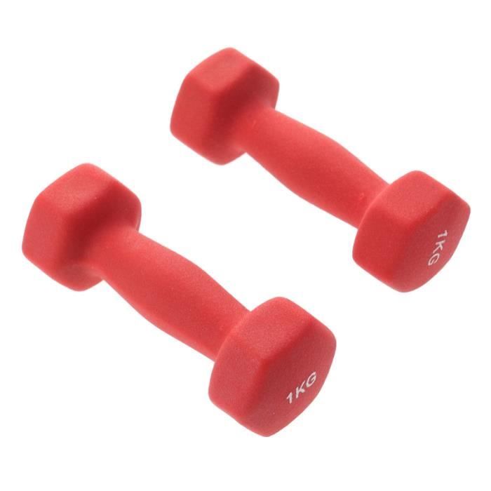 Une paire 1kg femmes dhaltères d 'exercice ergonomiques barre de main Lady Barbells pour yoga exercice BARRE - HALTERE - POIDS