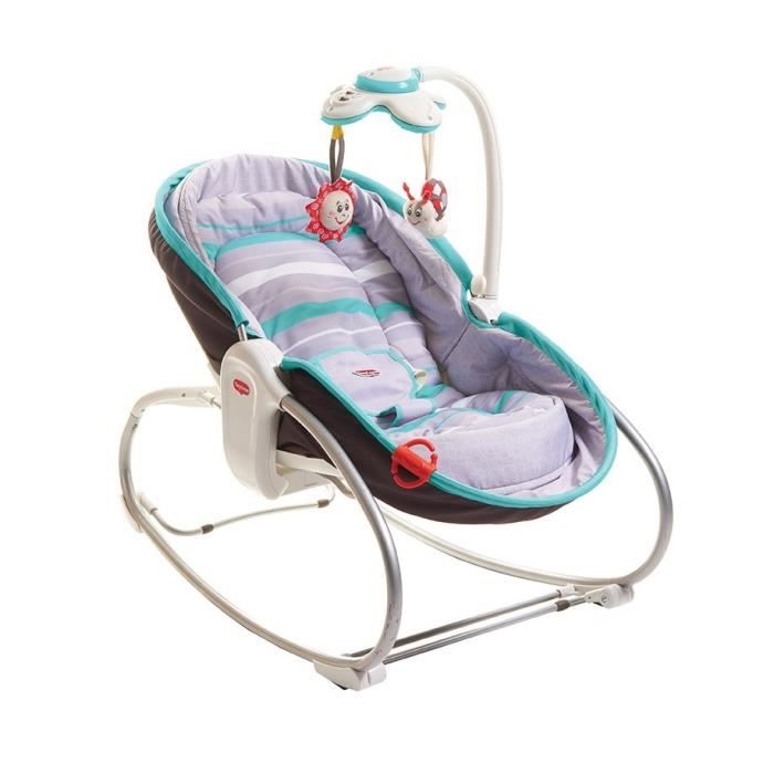 TINY LOVE Transat Rocker Napper 3 en 1 - gris/turquoise