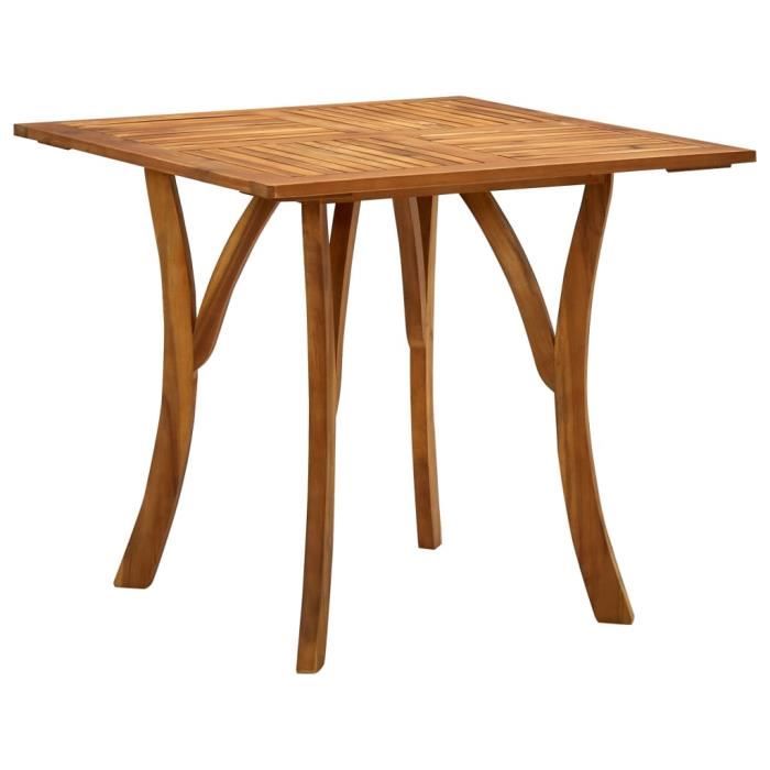 TMISHION Table de jardin 85x85x75 cm Bois d'acacia massif-dinyeroom