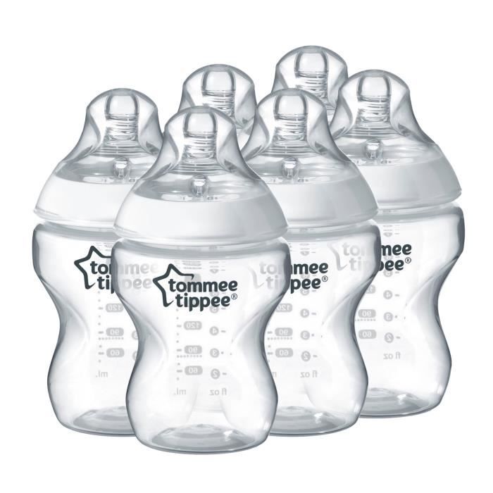 Tommee Tippee - Closer to nature- Lot de 6 biberons 260 ml 0m+ sans BPA