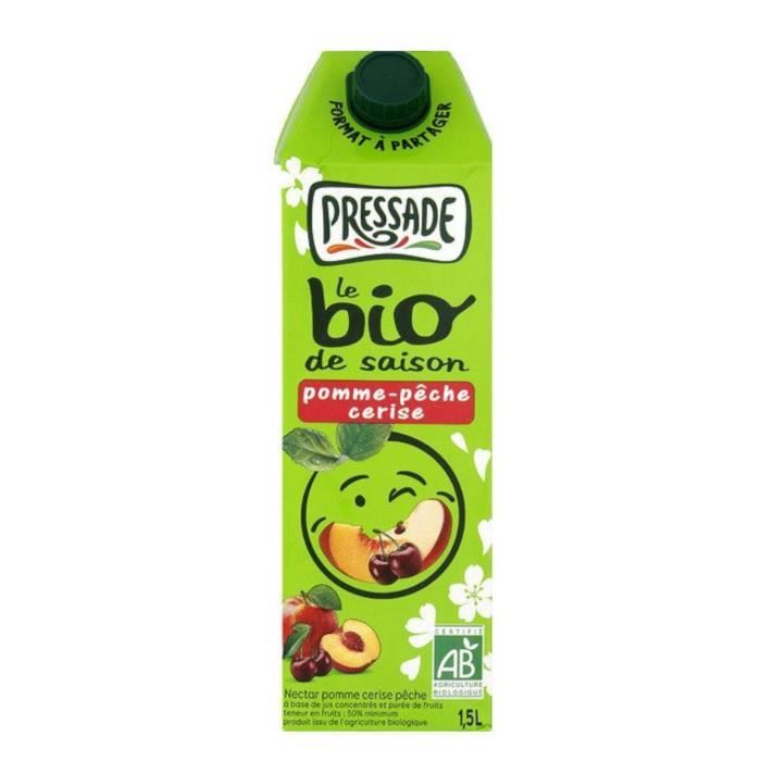 PRESSADE Nectar pomme, pêche, cerise bio - 1,5 l