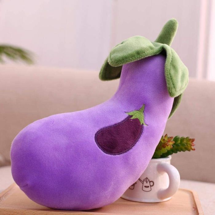 Coussin Vintage Oi San Francisco – Forme D'aubergine, Velours Violet