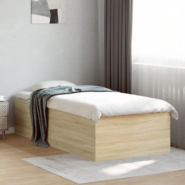 vidaXL Cadre de lit sans matelas chêne sonoma 90x190 cm 3280974