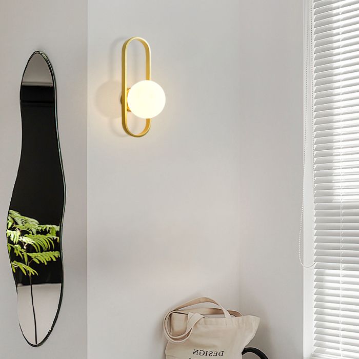 SNOGOLD Applique Murale Interieur Moderne Minimaliste Lampe de Chevet pour Chambre Doré E27 Luminaire pour Salon Couloir