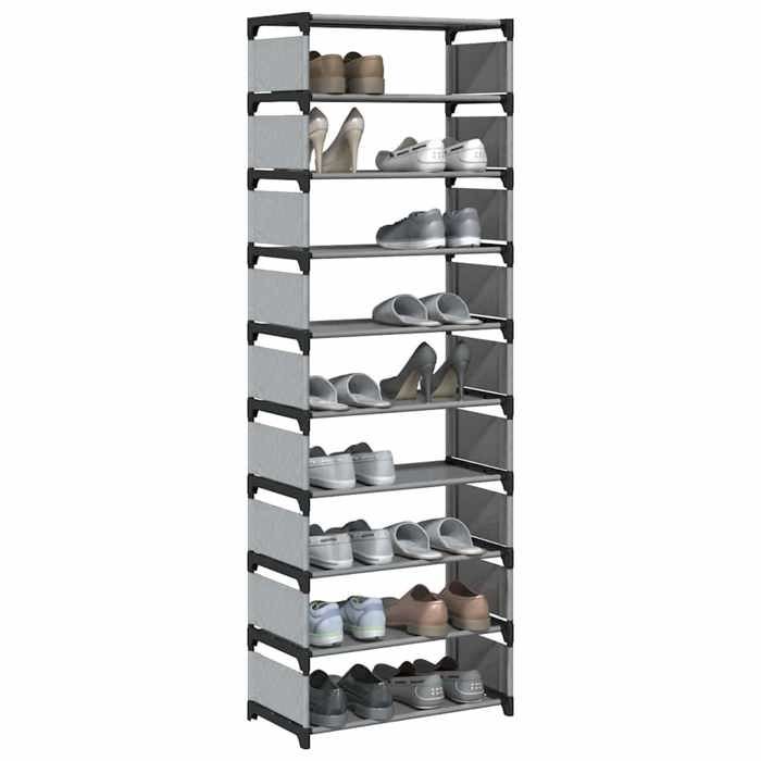UU NEW*Meuble Entrée - Étagère à chaussures 10 niveaux 54x28x158 cm tissu non-tissé CHY6617458