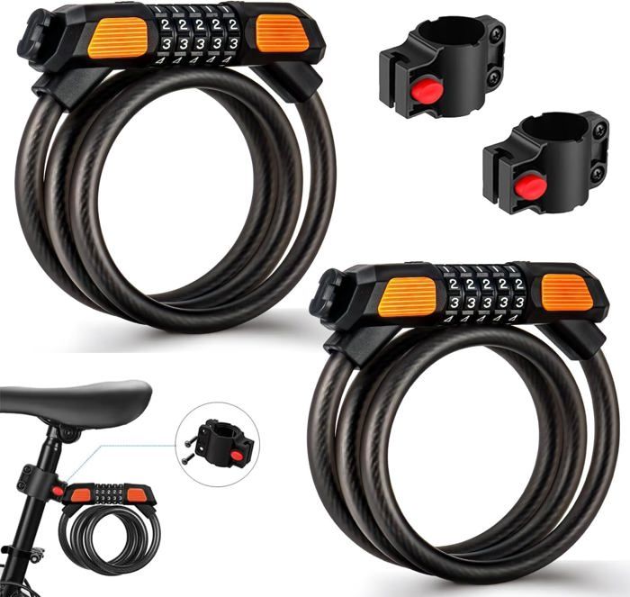 Antivol Moto Vélo Chaîne 100 Cm 10 Mm + Cadenas - Haute Sécurité Acier Manganèse, 4 Clés, Résistant Coupure Pour 2-3 Véhicules