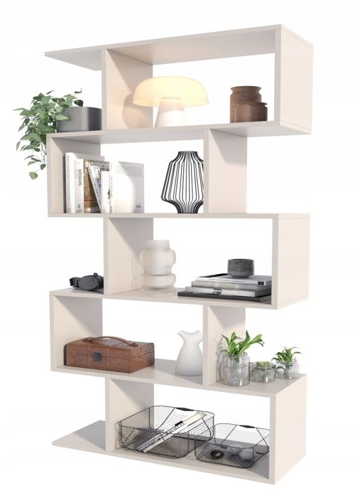 Bibliothèque Étagère à 5 Niveaux - Meuble de rangement Style contemporain - Cachemire - 76 4x28x176 cm