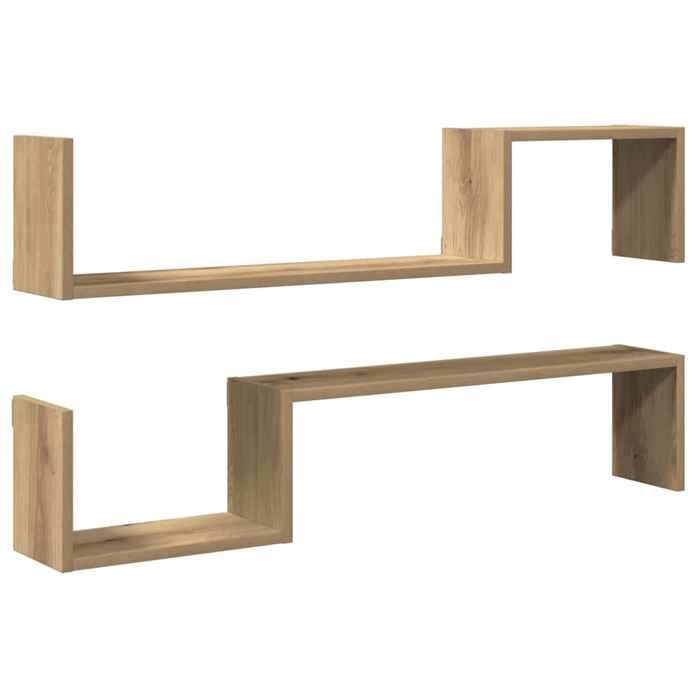 Meilleures Étagères murales - Meuble étagère dexposition - 2 pcs chêne artisanal 100x15x20 cm SSDC8590382