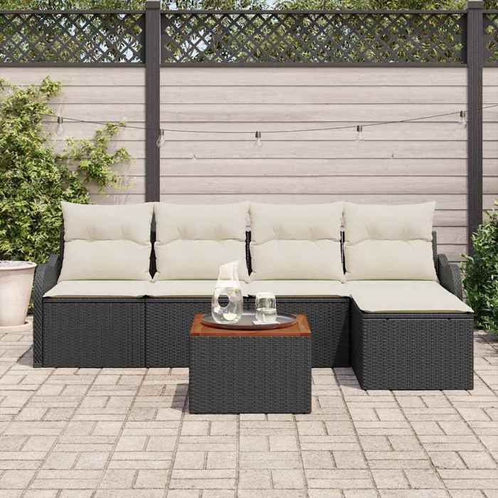 vidaXL Ensemble de 7 Pièces de Canapé de Jardin avec Coussins Rattan Poly - vue 2