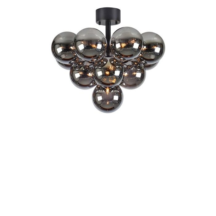 Plafonnier avec 13 globes G9 en verre fumé noir - Markslöjd - Merlot