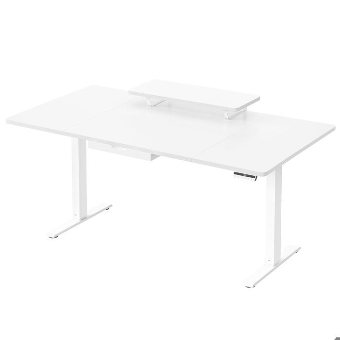 Bureau Électrique Réglable - VASAGLE - 160x80 cm - Blanc Nuage - Tiroir - Port USB-C Bureau Électrique Réglable - VASAGLE - 160x80 cm - Blanc Nuage - Tiroir - Port USB-C