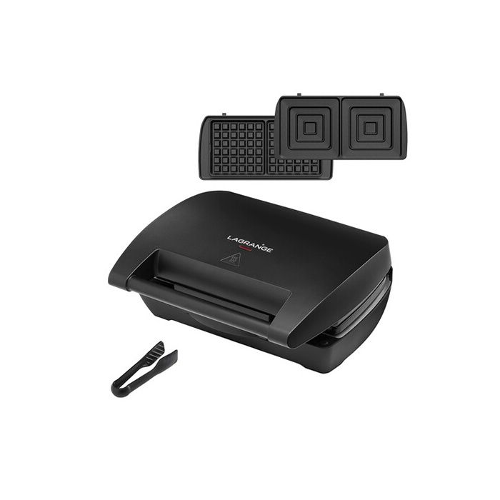 GAUFRIER MINI MAXI Lagrange 028463 Avec jeux de plaques Croque monsieur + Gaufres + Pince - vue 3