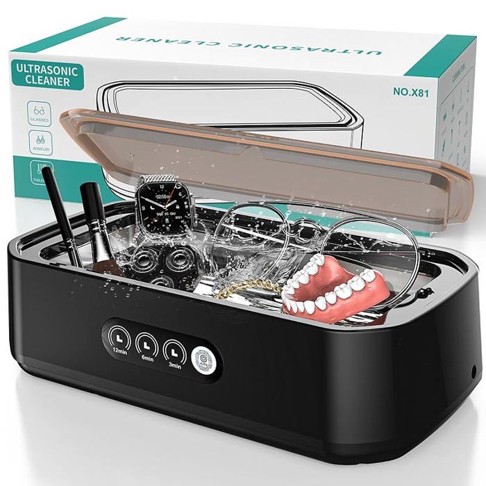 Nettoyeur Ultrasonique 48kHz 650ml - Nettoyage Profond 360° Toucher Unique Spécialisé pour Lunettes Bijoux NETTOYEUR A ULTRASONS