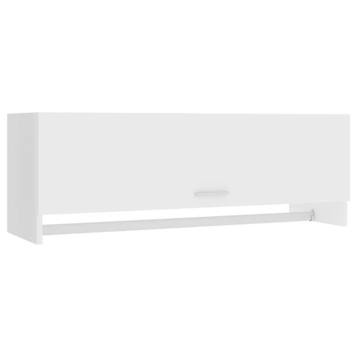 Blanc Garde-robe CLARENCE Armoire penderie Pour chambre blanc 100x325x35 cm bois dingénierie LV1575