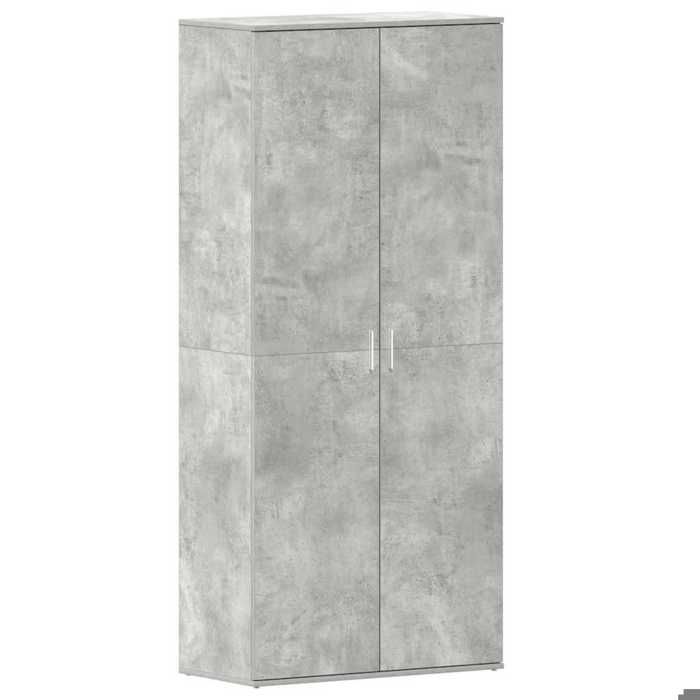 “Rabais Meuble à chaussures Cabinet de chaussures - JILLES - étagère à couloir Gris 80x39x180 cm - Bois dingénierie SOLO645571