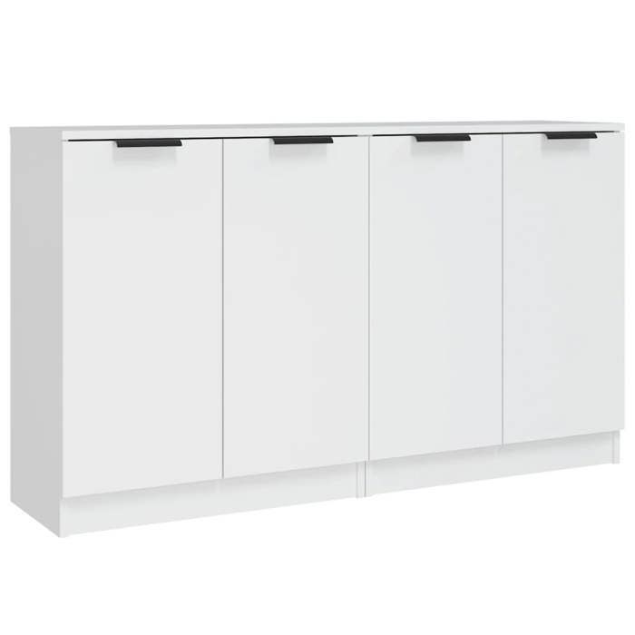 “Winter SaleTOP Armoire/Cabinet à tiroirs Blanc - Buffets 2 pcs blanc 60x30x70cm - bois dingénierie PRO21196