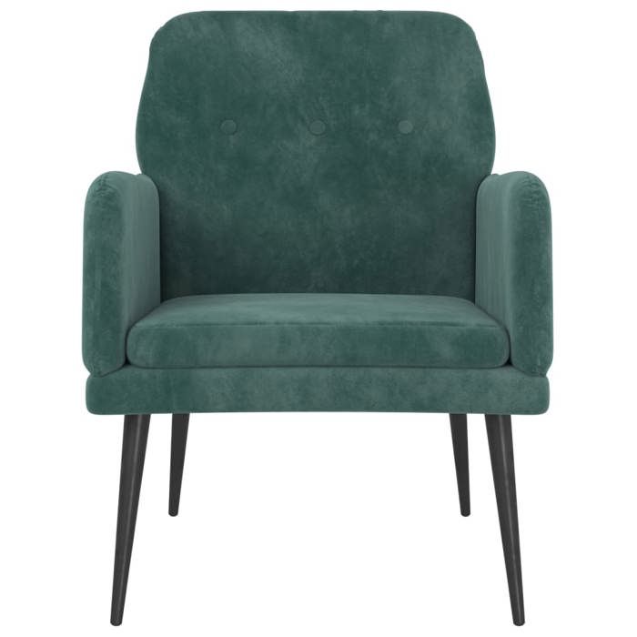 Vert Fauteuil de relaxation - SOLOMON - 1 PLACE - CHAISE TV - Vert foncé 62x79x79 cm Velours FF210