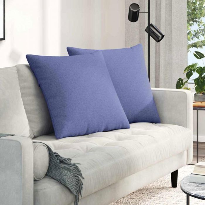Coussin de canapé VidaXL - Lot de 2 bleu denim 80 x 80 cm tissu carré