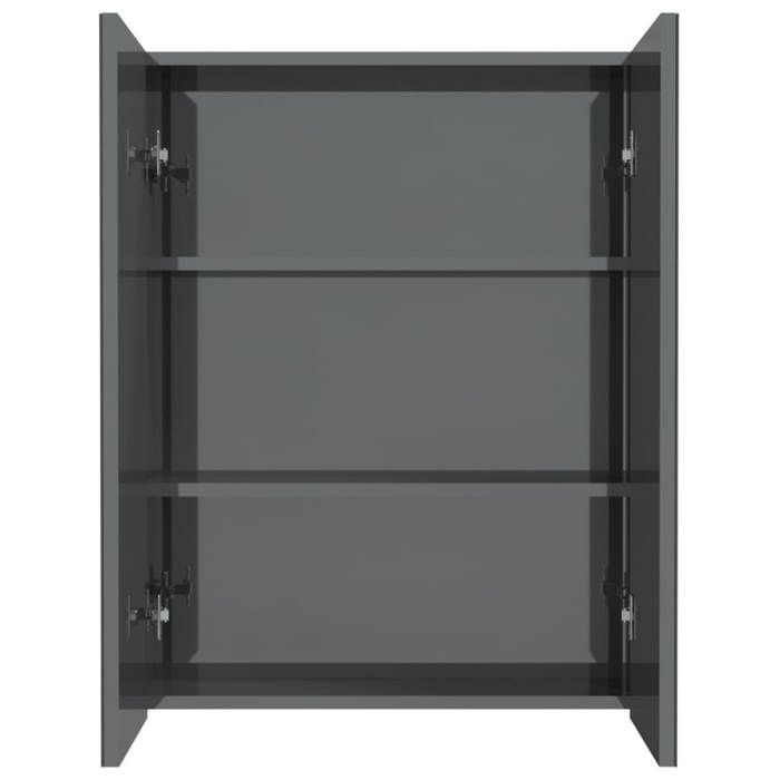 (Vente chaude)Armoire à miroir de salle de bainCLARENCE60 kg capacitéPlacard Mural 60x15x75 cm MDF Gris brillant - M335246