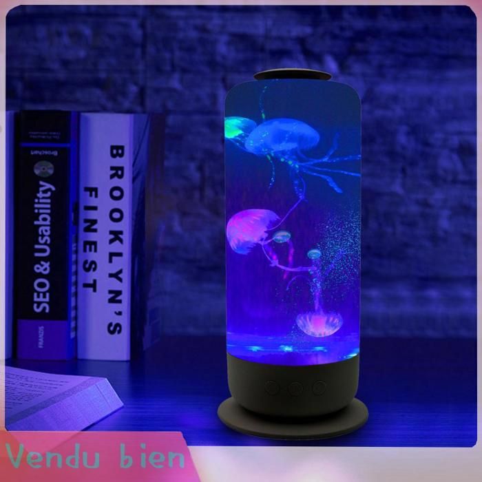 Garosa Lampe LED pour méduses LED fantaisie méduse lampe 7 couleur réglage méduse réservoir informatique peripherique Blanc Noir