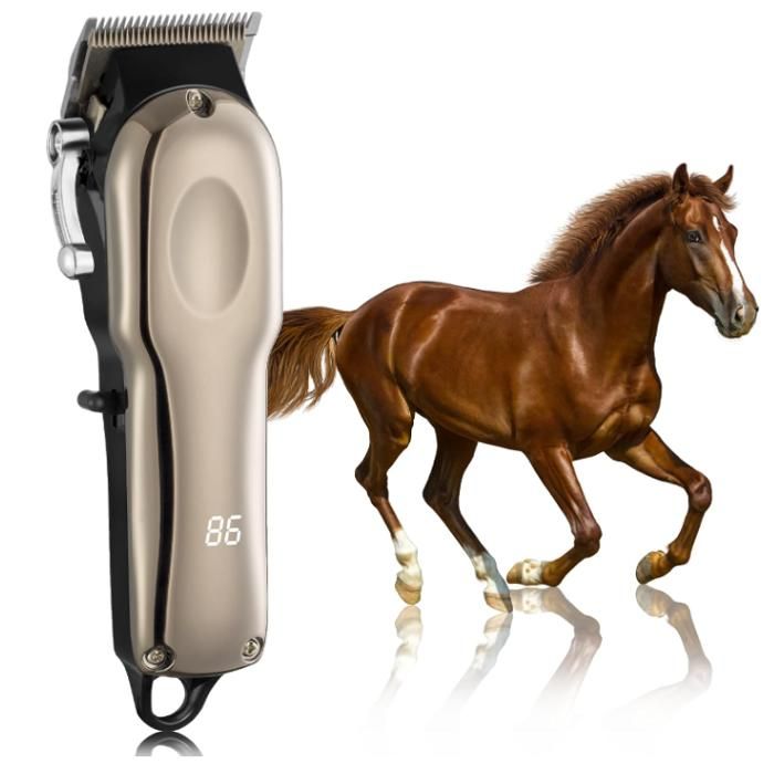 Tondeuse Sans Fil pour Chevaux Professionnelle - Électrique Rechargeable Toilettage Pour Chevaux - 4 Gardiens de Guide Inclus