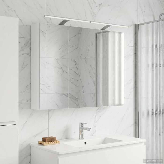 vidaXL Armoire Miroir de Salle de Bain Blanc 100 x 145 x 70 cm 889127