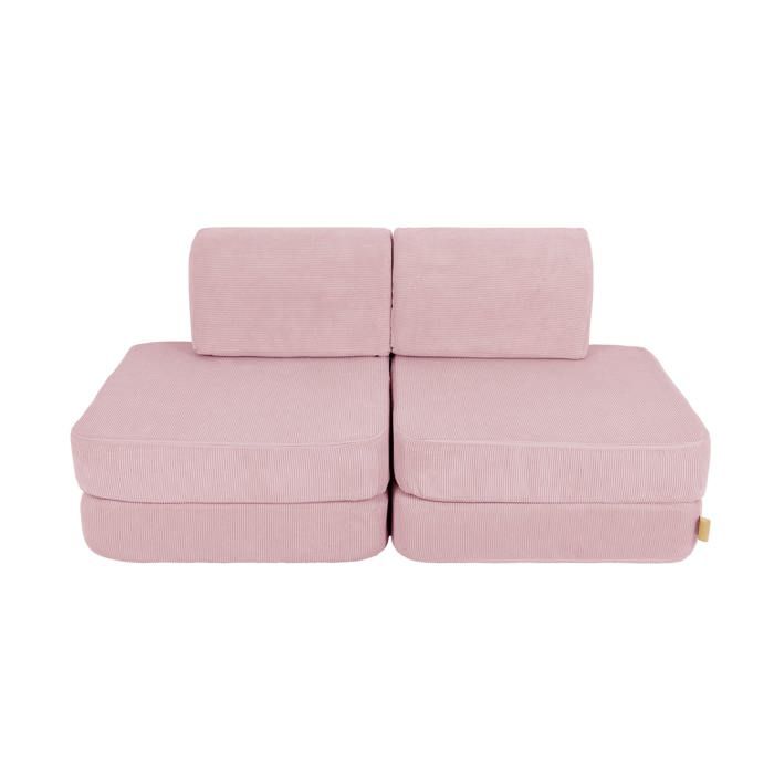 Canapé enfant modulable 4 pcs velours SLIMCORD rose MeowBaby Canapé enfant modulable 4 pcs velours SLIMCORD rose MeowBaby