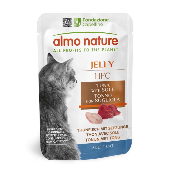 Almo nature - 5041 - HFC Jelly - avec Thon et Sole - Nourriture Humide pour Chat Adulte: 24 sachets de 55g