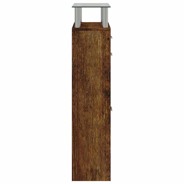 Armoire à chaussures Chêne fumé 63x24x104 cm Bois dingénierie_2 ans garantie_19572
