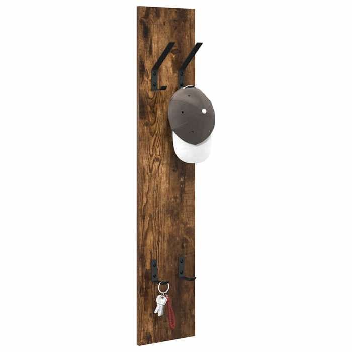 Meuble Étagère - Marron - Porte-manteau mural - 1 pc - Montage mural Chêne fumé 20x1.5x100 cm B5028
