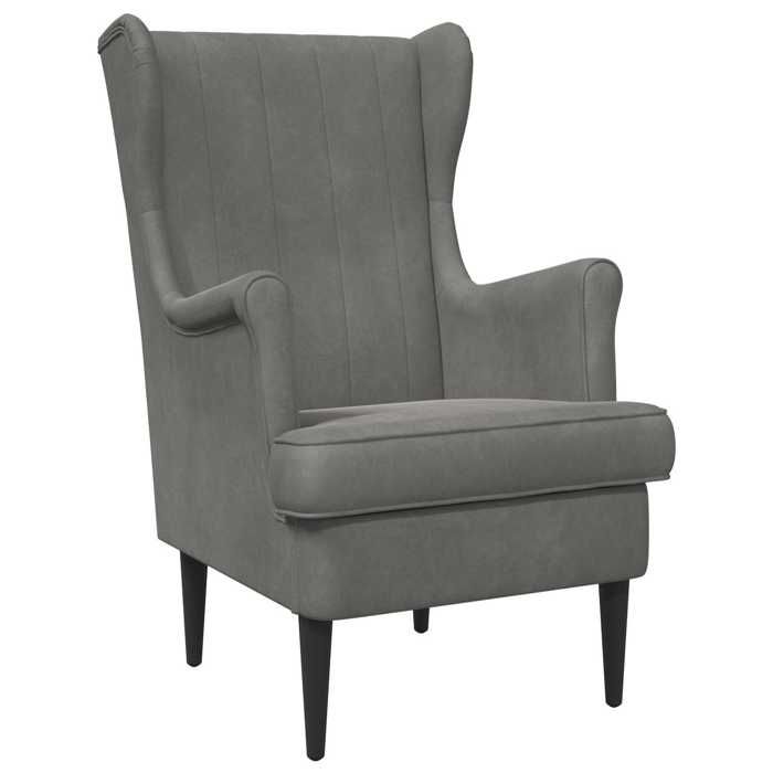 Elégance - Chic Fauteuil 1 place moderne - Fauteuil salon-séjour - Gris foncé - Velours - 65x79x100cm_0693739