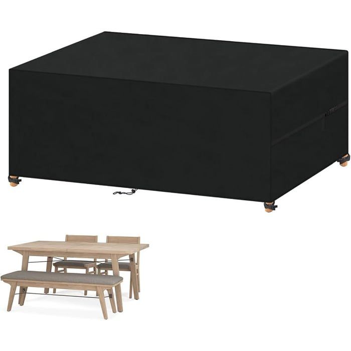 Housse Salon de Jardin Exterieur Bâche Table Exterieur 190x80x80cm Housse Protection Salon de Jardin HOUSSE POUR MEUBLES DE JARDIN