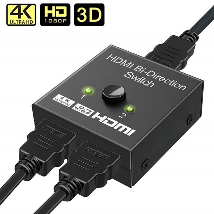 Répartiteur HDMI 8K 60HZ, commutateur HDMI 4K @ 120Hz, commutateur bidirectionnel 2.1, convertisseur Audio 2 en 1 sortie 1x2 2x1 pour PS4 PS5 Xbox