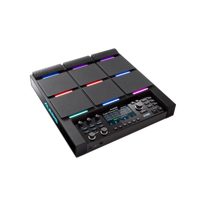 Alesis Strike MultiPad | Multipad 9 Pads avec Rétroéclairage RGB, Sampler, Looper, Interface Audio 2 Entrées-2 Sorties Intégrée, Cha