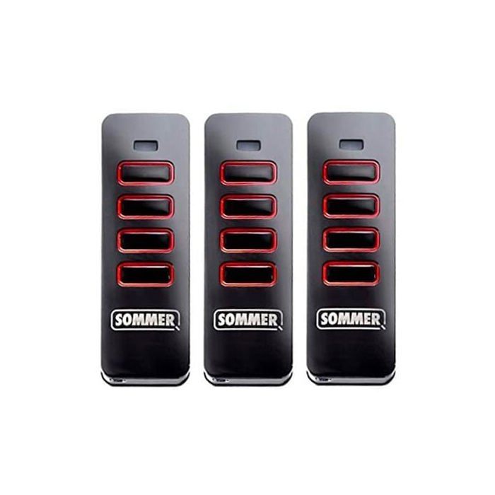 Télécommande - SOMMER - Pearl 4018 - Lot de 3 - Rétrocompatible - Design en acier inoxydable