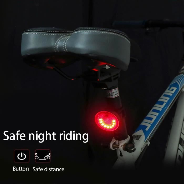 Cyclisme Vélo Feu Arrière LED USB Rechargeable Queue Avertissement Sécurité